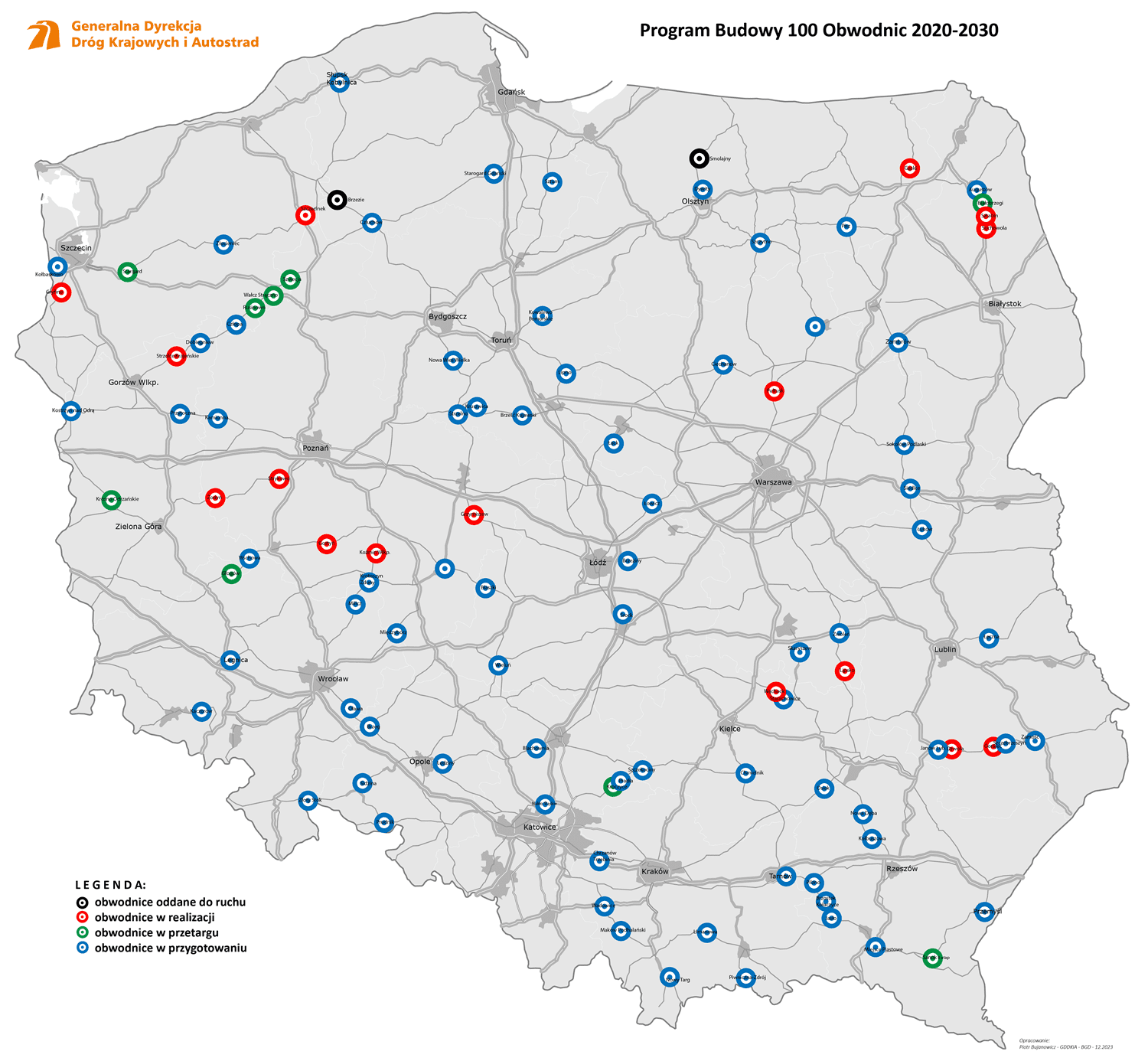 Program budowy 100 obwodnic. To miał być sztandarowy program budowy dróg! Postęp prac
