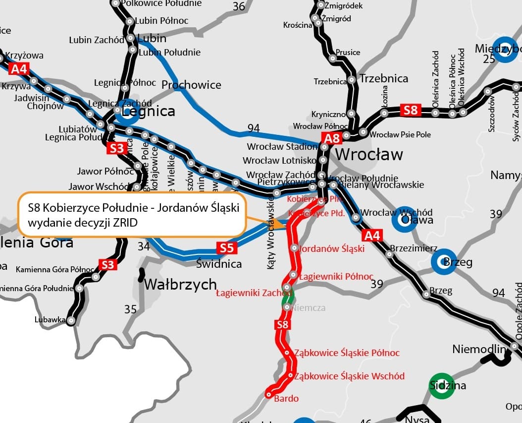 Kolejny odcinek S8 w budowie. Droga Wrocław-Kłodzko nabiera kształtów! Zielone światło dla kluczowego odcinka