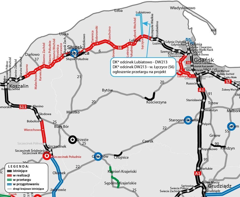 Droga do elektrowni jądrowej pomiędzy DW213 i S6 w realizacji. To nowa historia w tym regionie