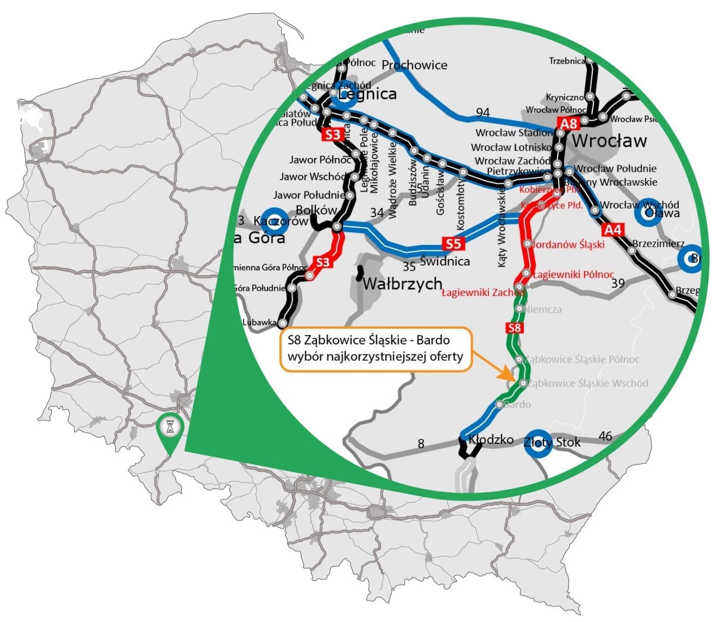 Droga ekspresowa S8. Wybrano wykonawcę odcinka Ząbkowice Śląskie – Bardo. Czas na realizację