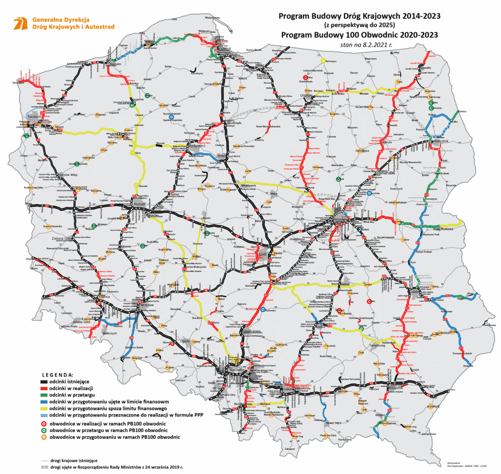polska sieć autostrad 2023