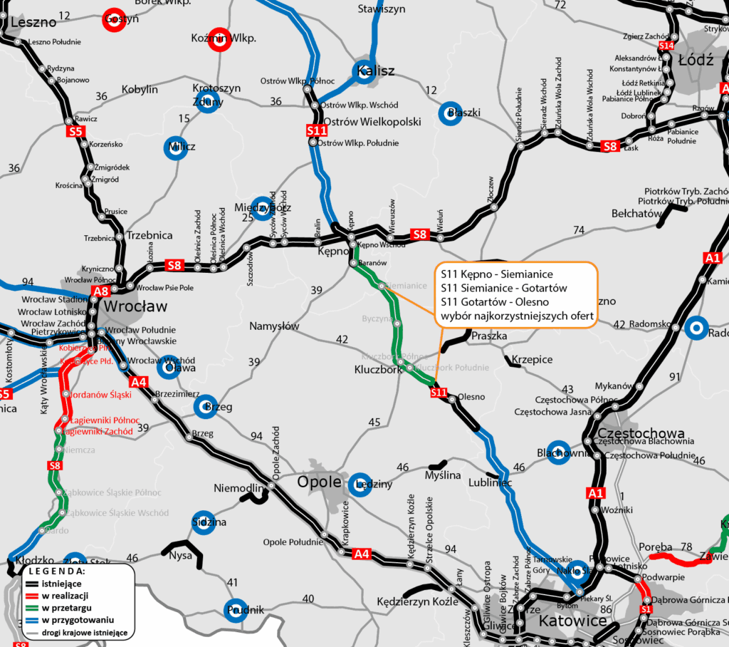 trasa droga ekspresowa S11