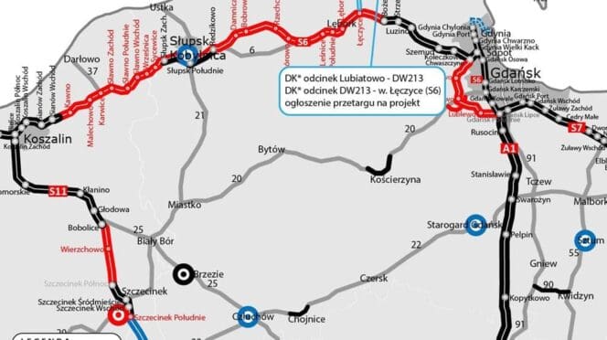 droga do elektrowni jądrowej pomiędzy DW213 i S6