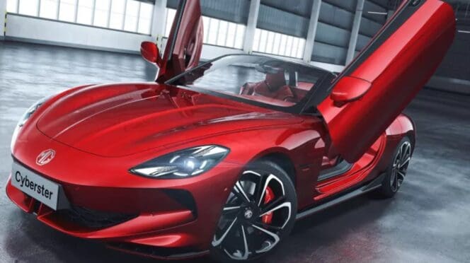 MG Cyberster Black, czerwony Cyberster