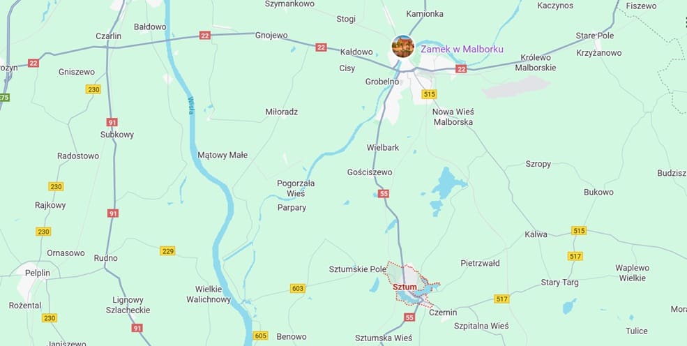obwodnica miejscowości Sztum