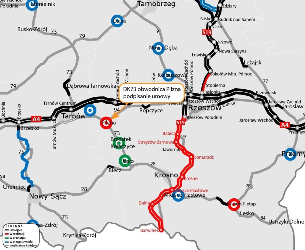 obwodnica Jasła oraz Brzostku i Kołaczyc